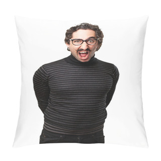Personality  Pedantic Man Angry Pose Pillow Covers