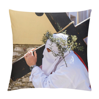 Personality  Way Of The Cross In A Southern Italian Town. Pillow Covers