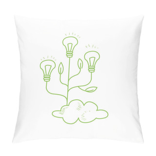 Personality  Three Fruiting With Symbolic Idea Bulbs Pillow Covers
