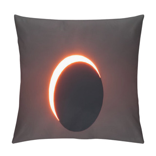 Personality  Solar Eclipse. Eclipse With Ring Of Fire Due To The Moon Coming Between The Earth And The Sun. Solar Eclipse On April 8, 2024. Solar Eclipse Of The Sun On A Cloudy Day. Close-up Pillow Covers