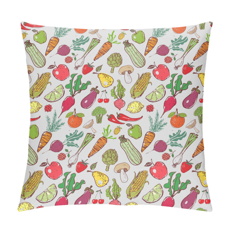 Personality  Vegetables And Fruits Seamless Pattern Pillow Covers