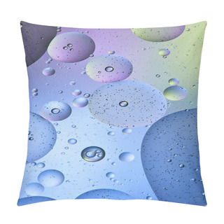 Personality  Beautiful Abstract Background From Mixed Water And Oil In Blue, Purple And Green Color Pillow Covers