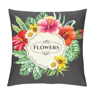 Personality  Vector Illustration With Watercolor Flowers.  Pillow Covers