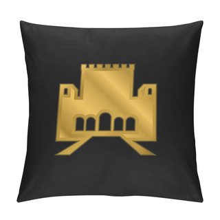 Personality  Alhambra Gold Plated Metalic Icon Or Logo Vector Pillow Covers