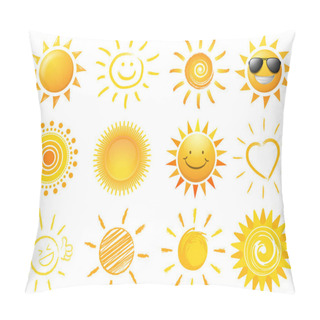 Personality  Set Of Suns, Simply Vector Illustration  Pillow Covers