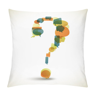 Personality Question Mark Made From Speech Bubbles Pillow Covers