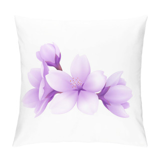 Personality  Vector Illustration Of Purple Flower On White Background Pillow Covers