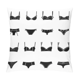 Personality  Elegant Lingerie Icon Set Pillow Covers