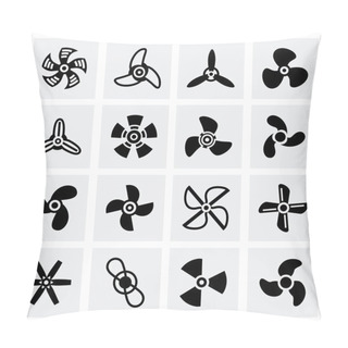 Personality  Vector Fans And Propellers Icon Set Pillow Covers