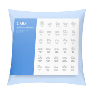 Personality  Vector Car Icons Set Pillow Covers