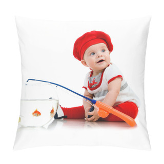 Personality  Cute Little Baby Fishing Pillow Covers