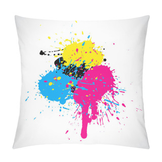 Personality  Paint Drops Isolated On Silver Background Pillow Covers