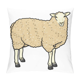 Personality  Beige Cartoon Sheep Isolated Pillow Covers