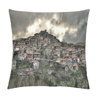 Personality  View Of A Beautiful Mountain Village Named Dimitsana,Peloponesse,Greece Pillow Covers