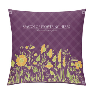 Personality  Vector Season Of Flowering Herbs Pillow Covers