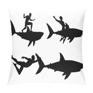 Personality  Shark Rider Pillow Covers