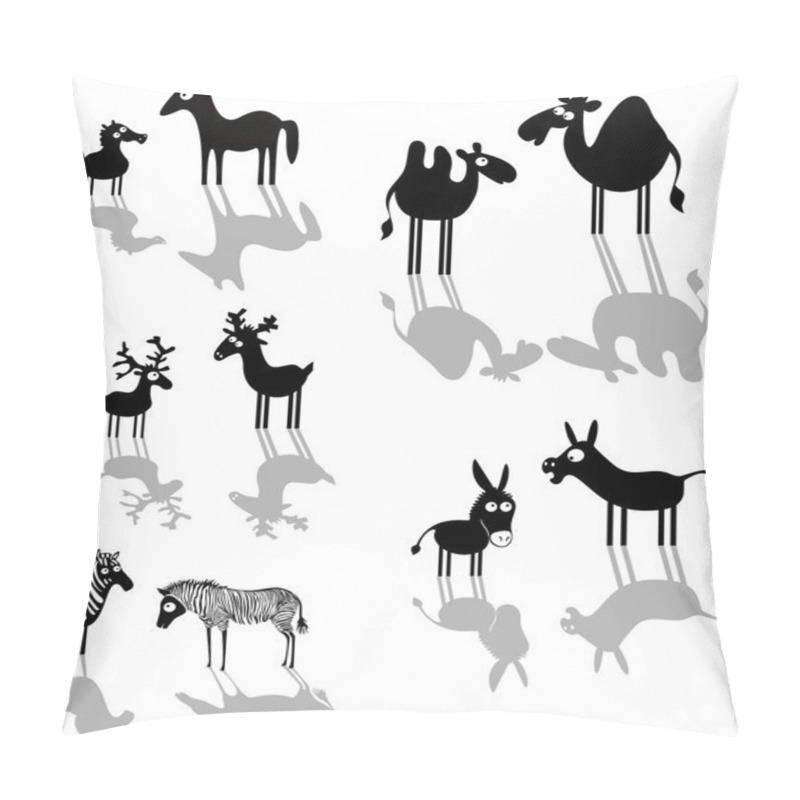 Personality  Set of black animal silhouettes pillow covers