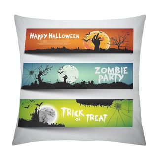 Personality  Set Of Halloween Banners, Cards Pillow Covers