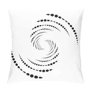 Personality  Dots, Dotted Circular Spiral. Swirl, Twirl Of Circles. Stippling, Pointillist Design. Speckles, Flecks Vector Illustration Pillow Covers