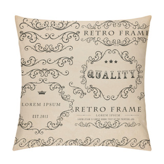 Personality  Vintage Design Elements Set Pillow Covers