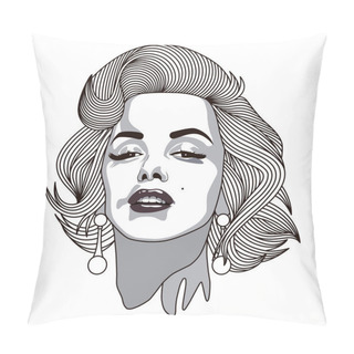 Personality  January 9, 2022: Marilyn Monroe. Illustration Is Hand-drawn. Pillow Covers