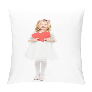 Personality  Girl Holding Paper Heart Pillow Covers