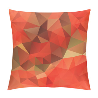 Personality  Vector Abstract Irregular Polygon Background With A Triangular Pattern In Autumn Orange, Red, Brown And Green Colors Pillow Covers