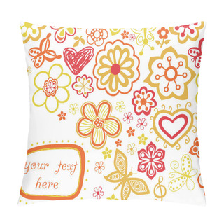 Personality  Floral Background With Frame For Your Text In Autumn Theme Pillow Covers