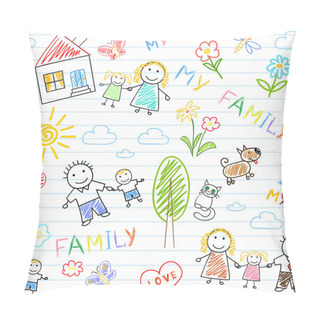Personality  Seamless Background - Happy Family Pillow Covers