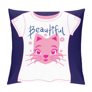 Personality  Beautiful Cat T-shirt Pillow Covers