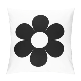 Personality  Flat Flower Icons Silhouette Isolated On White. Cute Retro Design. Daisy Pillow Covers