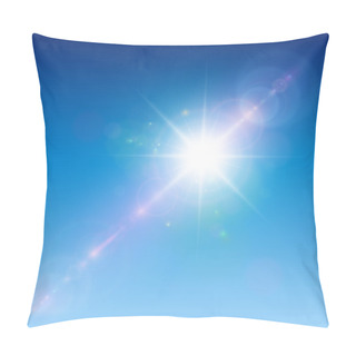 Personality  Sun With Lens Flare Pillow Covers