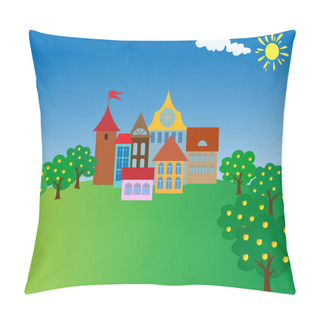 Personality  Cartoon Old Town. Pillow Covers