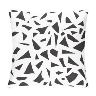 Personality  Abstract Seamless Patterns With Graphic Elements, Chaotic Shapeless Shapes. Fashion 80-90s. Universal Black And White Textured For Trendy Projects. Pillow Covers