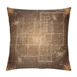 Personality  Architectural Background. Part Of Architectural Project, Architectural Plan, Technical Project, Drawing Technical Letters, Architecture Planning On Paper, Construction Plan Pillow Covers