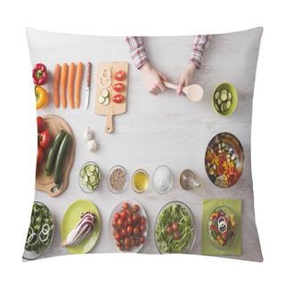 Personality  Man Cooking At Home Pillow Covers