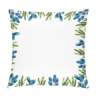 Personality  Watercolor Floral Frame With Pattern Of Leaves, Branches, Twigs, Wedding And Botanical Concepts,  Pillow Covers