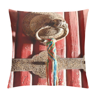 Personality  Red Door-brass Doorknob-braided Tassel. Potala-Lhasa-Tibet. 1387 Pillow Covers