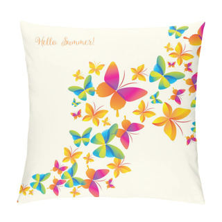 Personality  Butterflies Isolated On White Background. Pillow Covers