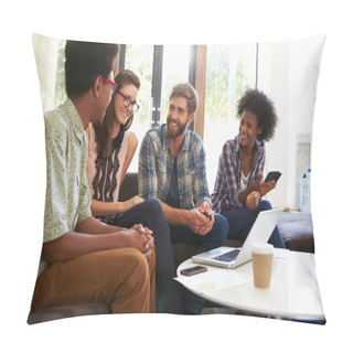 Personality  Businesspeople Having Informal Meeting  Pillow Covers