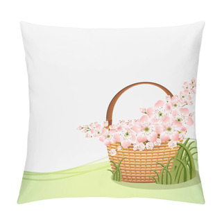 Personality  Basket With Flowers For Your Design Pillow Covers
