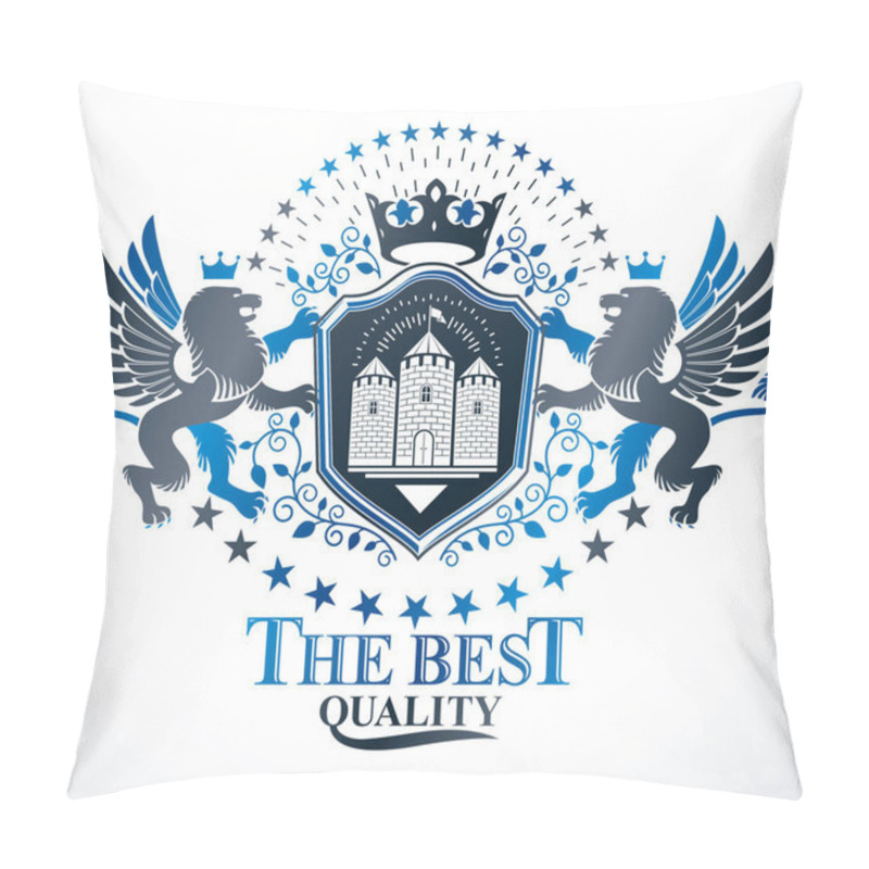 Personality  Classy emblem, vector heraldic Coat of Arms. pillow covers