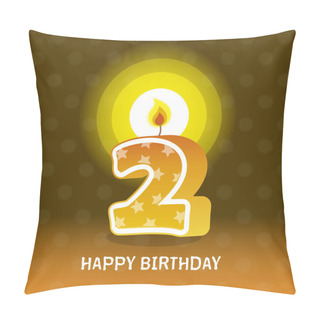Personality  Birthday Card, Second Birthday With Candle Pillow Covers