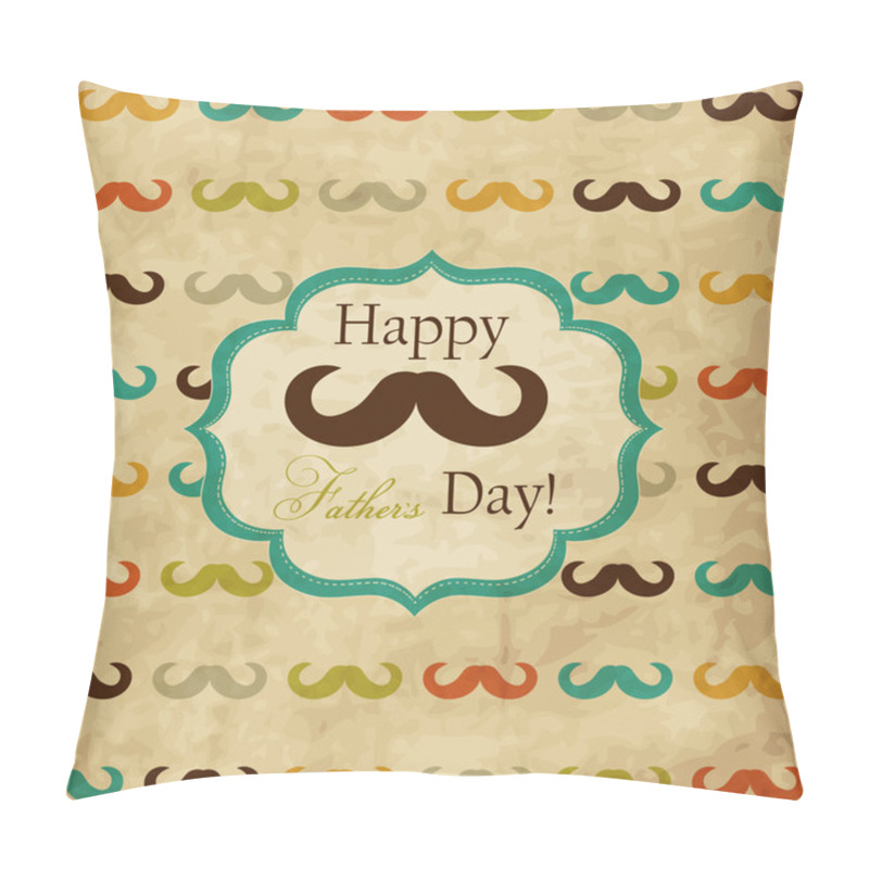 Personality  Card With Mustache For Father's Day Pillow Covers