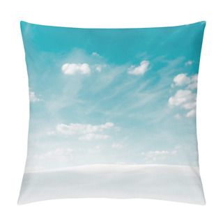 Personality  Beautiful Beach With White Sand And Blue Sky With White Clouds Pillow Covers