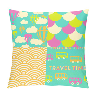 Personality  Set Of Four Travel Patterns.  Pillow Covers