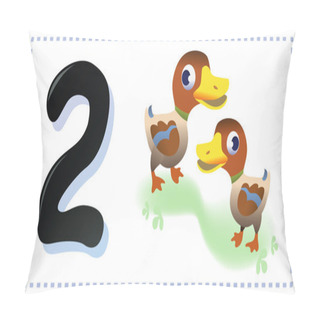 Personality  Collection Number For Kids: Farm Animals - Number Two, Ducks. Ve Pillow Covers