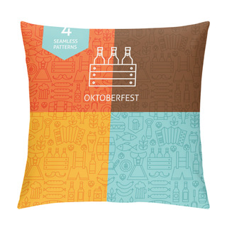 Personality  Thin Line Oktoberfest Beer Holiday Patterns Set Pillow Covers