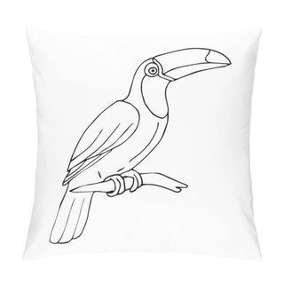 Personality  Vector Hand Drawn Sketch Tropical Toucan Bird Pillow Covers