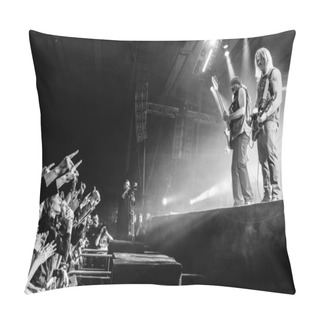 Personality  MINSK, BELARUS - MARCH 27, 2011: The Famous Rock Band Deep Purple Performs On Stage During Thier Concert In Minsk, Belarus On March 27, 2011 Pillow Covers